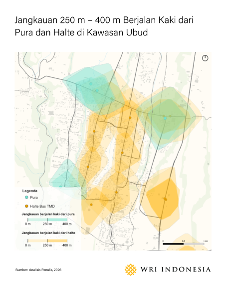 Jangkauan Berjalan Kaki di Kawasan Ubud
