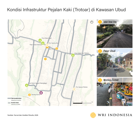 Kondisi Infrastruktur Pejalan Kaki (Trotoar) di Kawasan Ubud