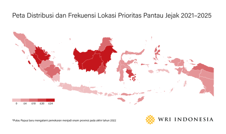 Peta Distribusi dan Frekuensi Lokasi Prioritas Pantau Jejak 2021–2025