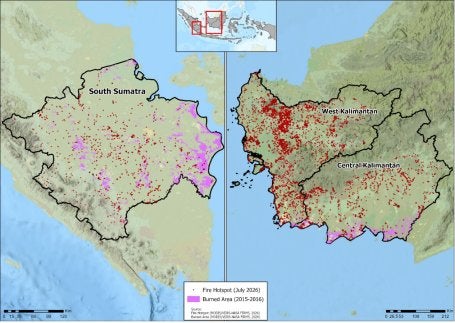 Recurrence of Fire Hotspots within Historically Burned Areas in South Sumatra, West Kalimantan, and Central Kalimantan