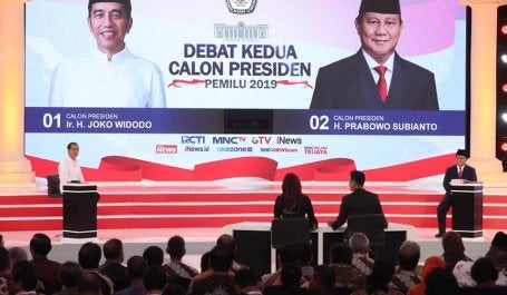 The presidential candidates are set for the second official debate, focusing on sustainability issue. Photo credit: Komisi Pemilihan Umum