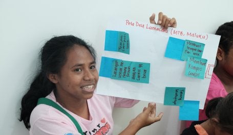 Student with drawing