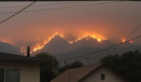 Bobcat Fire, as seen from Monrovia, California. Photo by Eddiem360/Wikimedia Commons